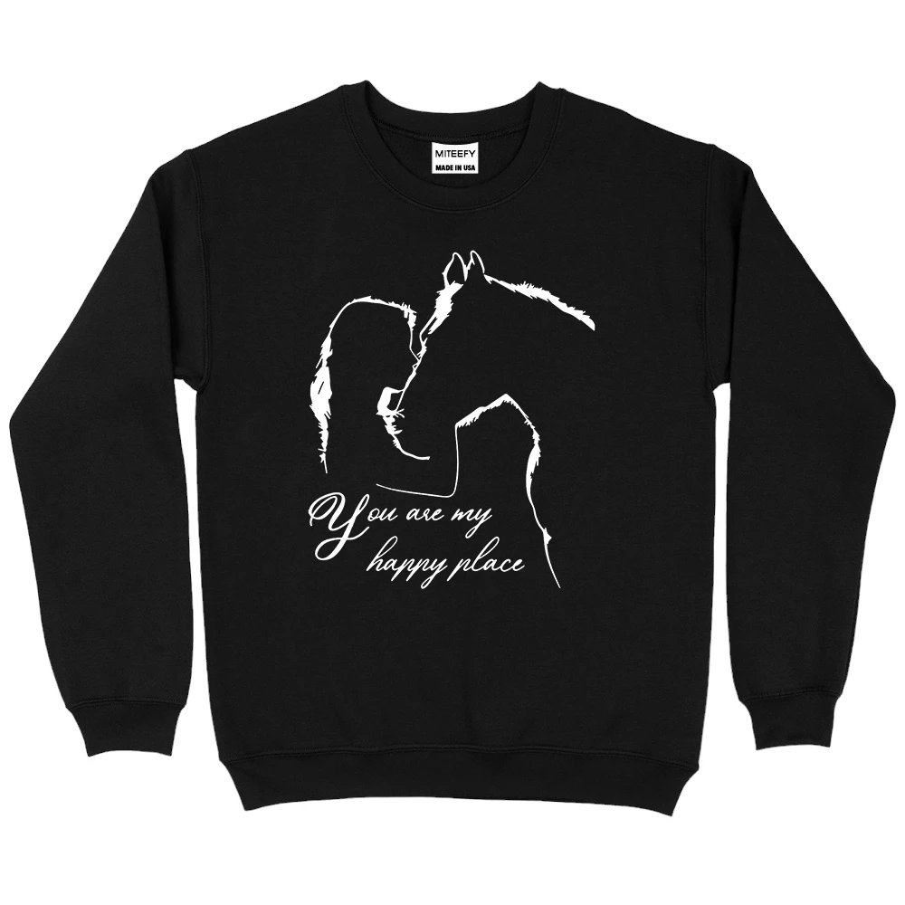 You Are My Happy Place Horse Sweatshirt - Black