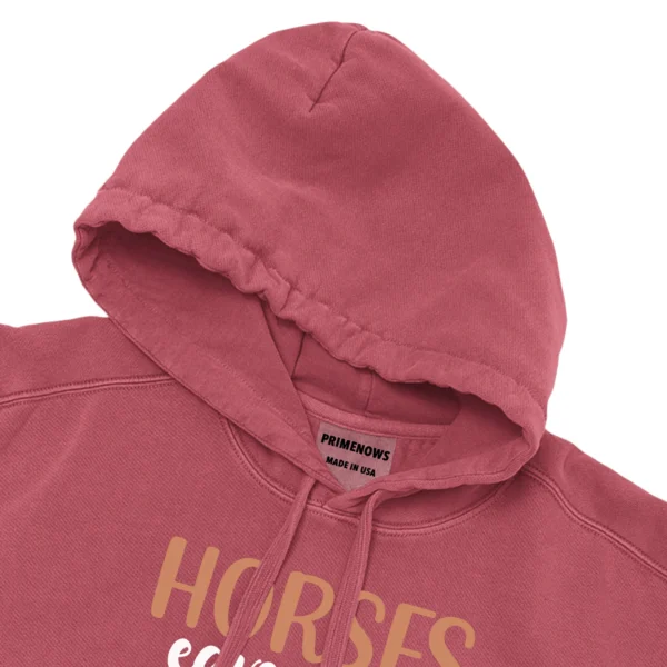 Horse Eave Hoofprints On My Heart Unisex Comfort Colors Hooded Sweatshirt