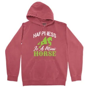 Happiness Is A Mini Horse Unisex Comfort Colors Hooded Sweatshirt