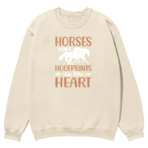 Horse Eave Hoofprints On My Heart Unisex Sweatshirt