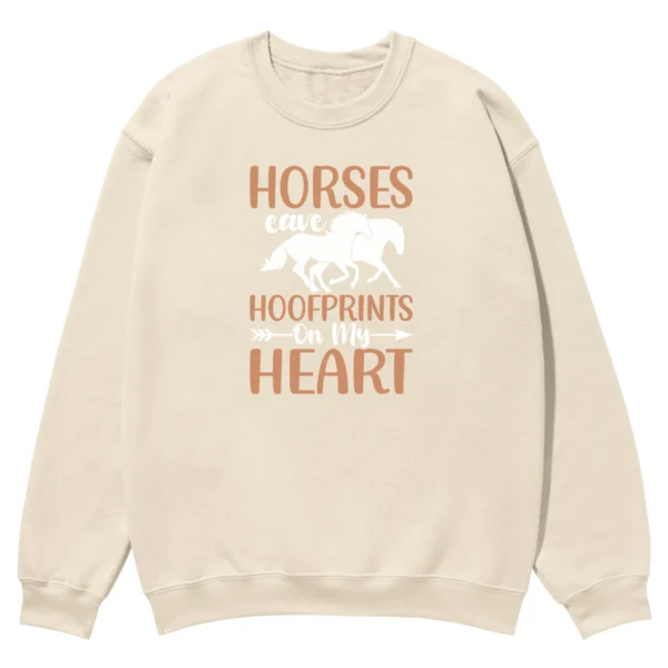 Horse Eave Hoofprints On My Heart Unisex Sweatshirt
